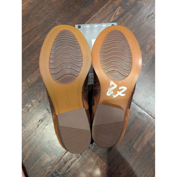 Clarks Artisan Boots Womens Size 5 Leather Suede Block Heel Ankle Zip Western - Picture 7 of 11